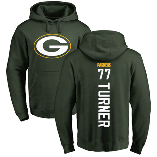 Men Green Bay Packers Green 77 Turner Billy Backer Nike NFL Pullover Hoodie Sweatshirts